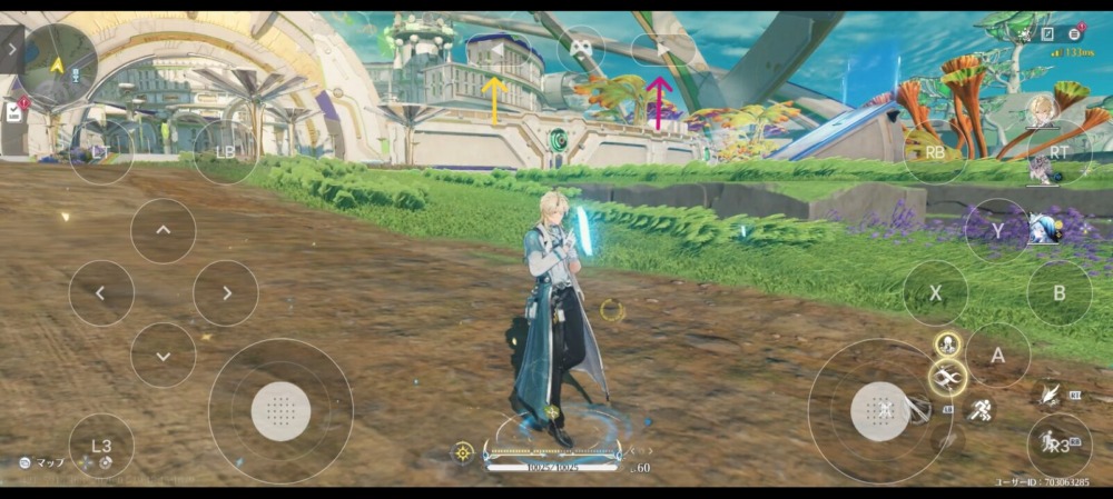 鳴潮 GeForce NOW 画面上ゲームパッド 地図 プロフィール 出し方