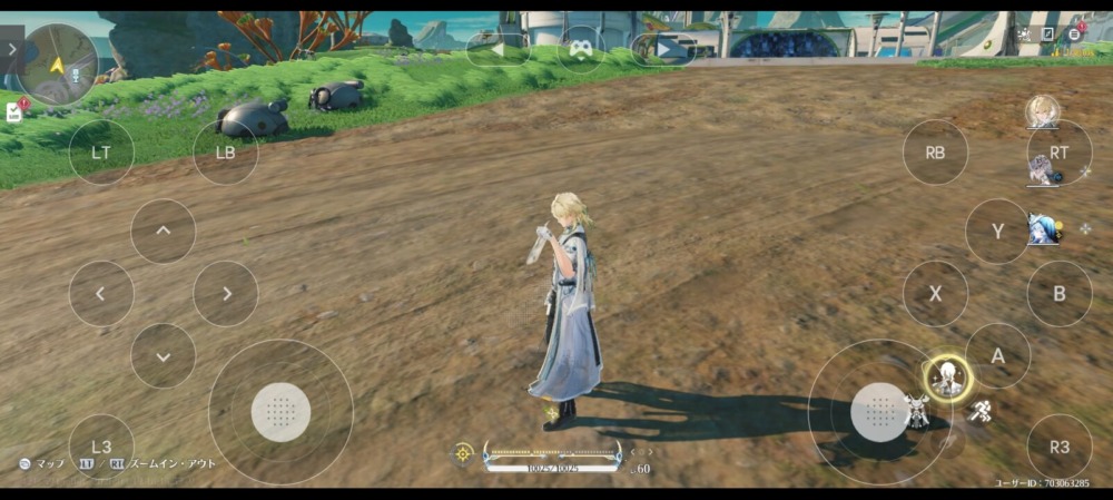 鳴潮 GeForce NOW 画面上ゲームパッド 戦闘 解放 スキル キャラチェン