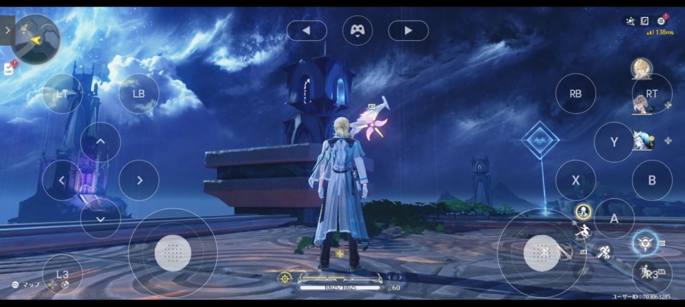 鳴潮 GeForce NOW 画面上ゲームパッド 戦闘 解放 スキル キャラチェン